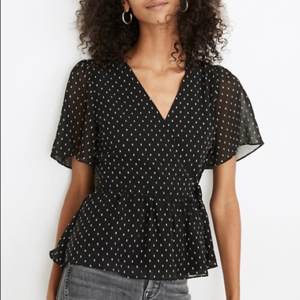 NWOT madewell peplum wrap top
